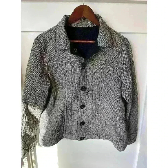 Chico's Embroidered Quilted Patterned Reversible Jacket, sz 3 (XL) - Picture 1 of 10